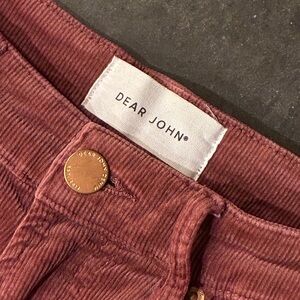 Dear John Women's Corduroy Jeans - Rose, high rise, wide leg